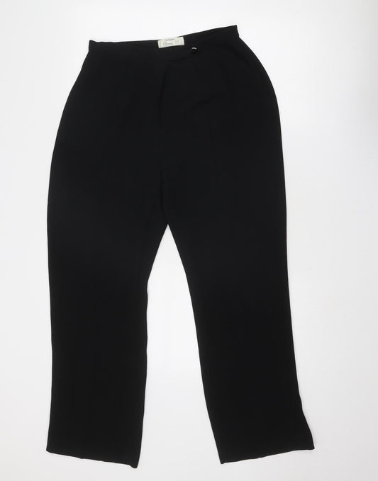 St Bernard Womens Black Polyester Chino Trousers Size 14 Regular Zip