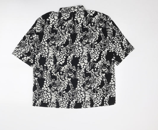 Womens UK Size XS Monki Black Basic Button-Up