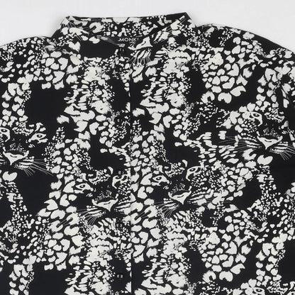 Womens UK Size XS Monki Black Basic Button-Up