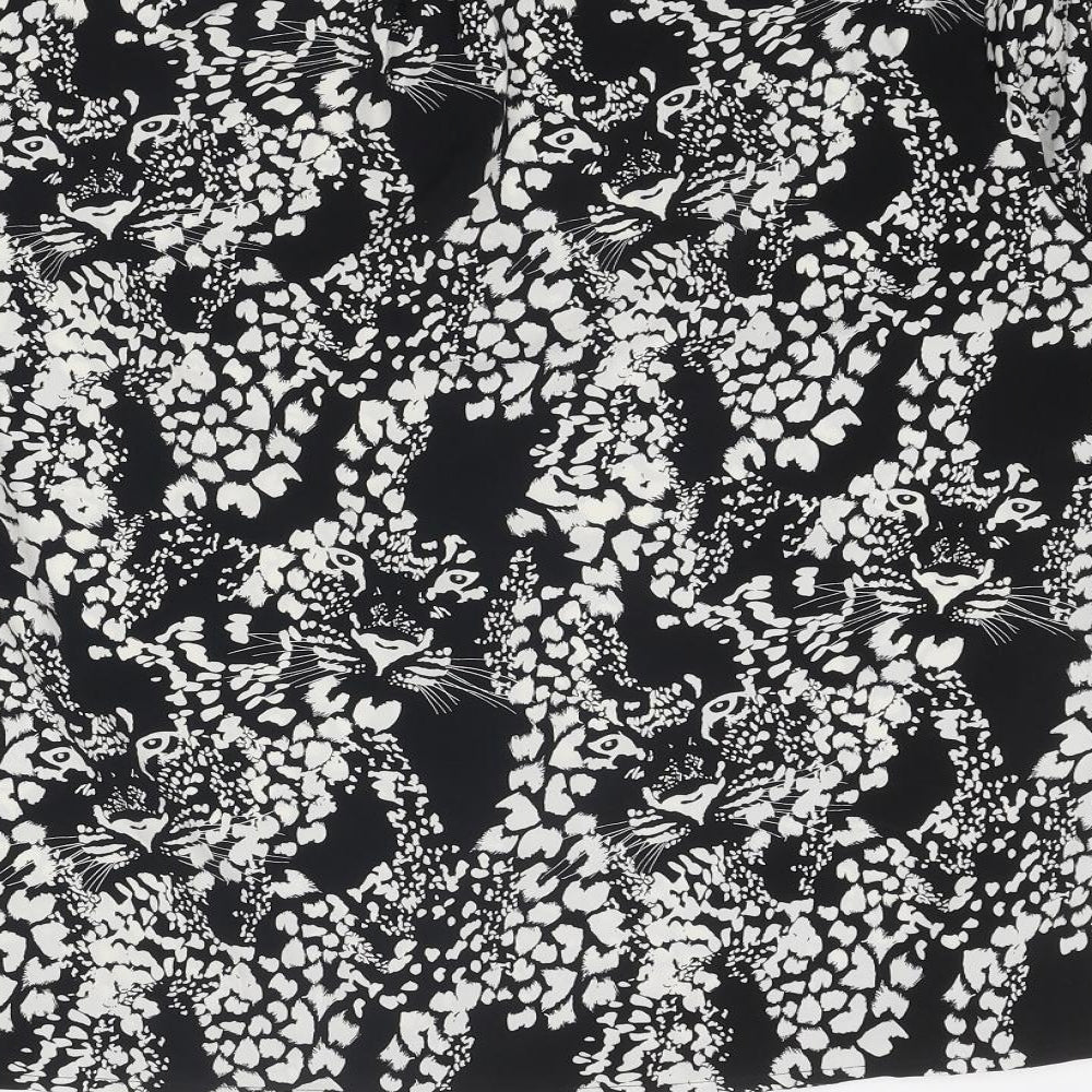 Womens UK Size XS Monki Black Basic Button-Up