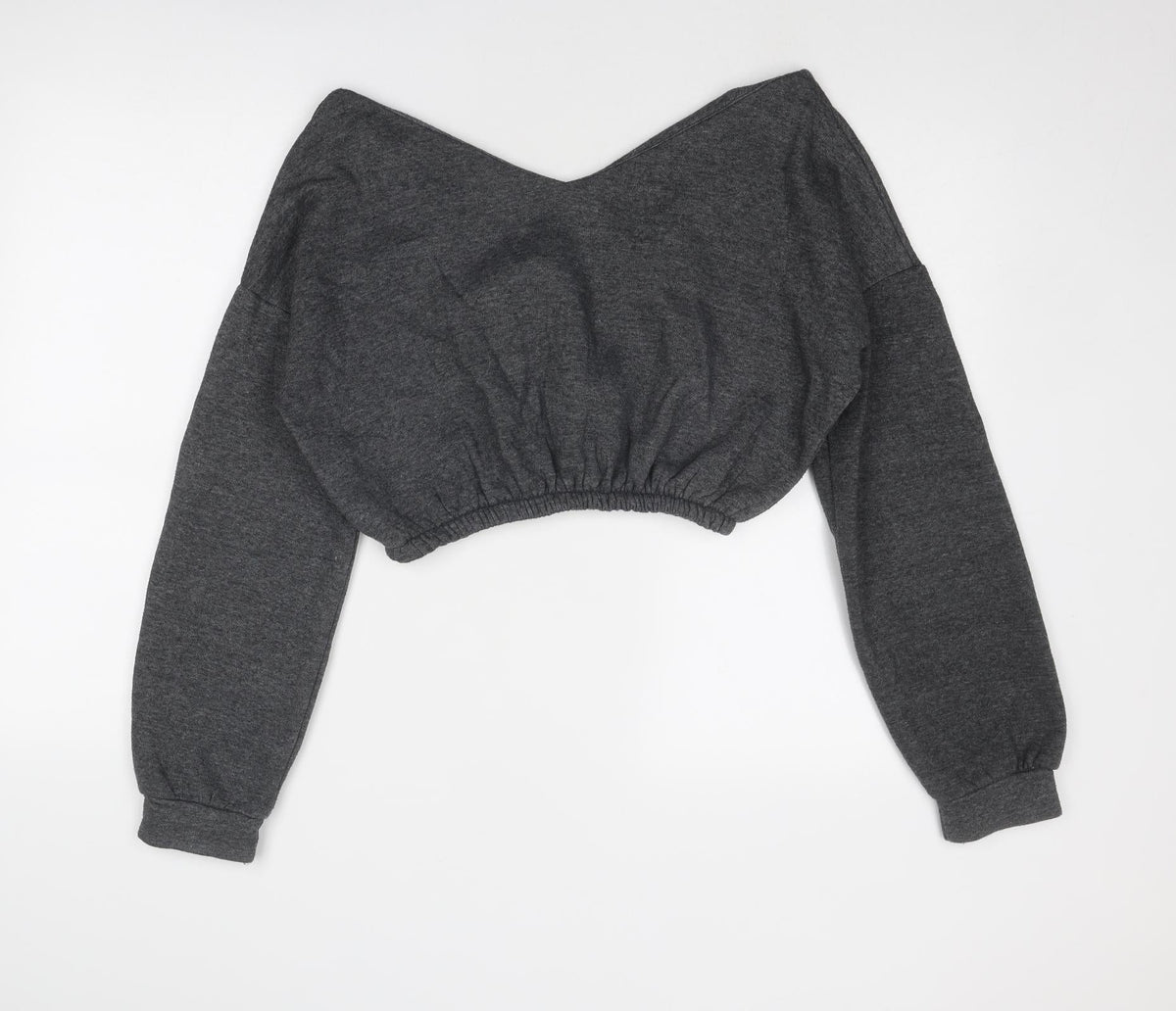 PRETTYLITTLETHING Womens Grey Polyester Pullover Sweatshirt Size M Pullover
