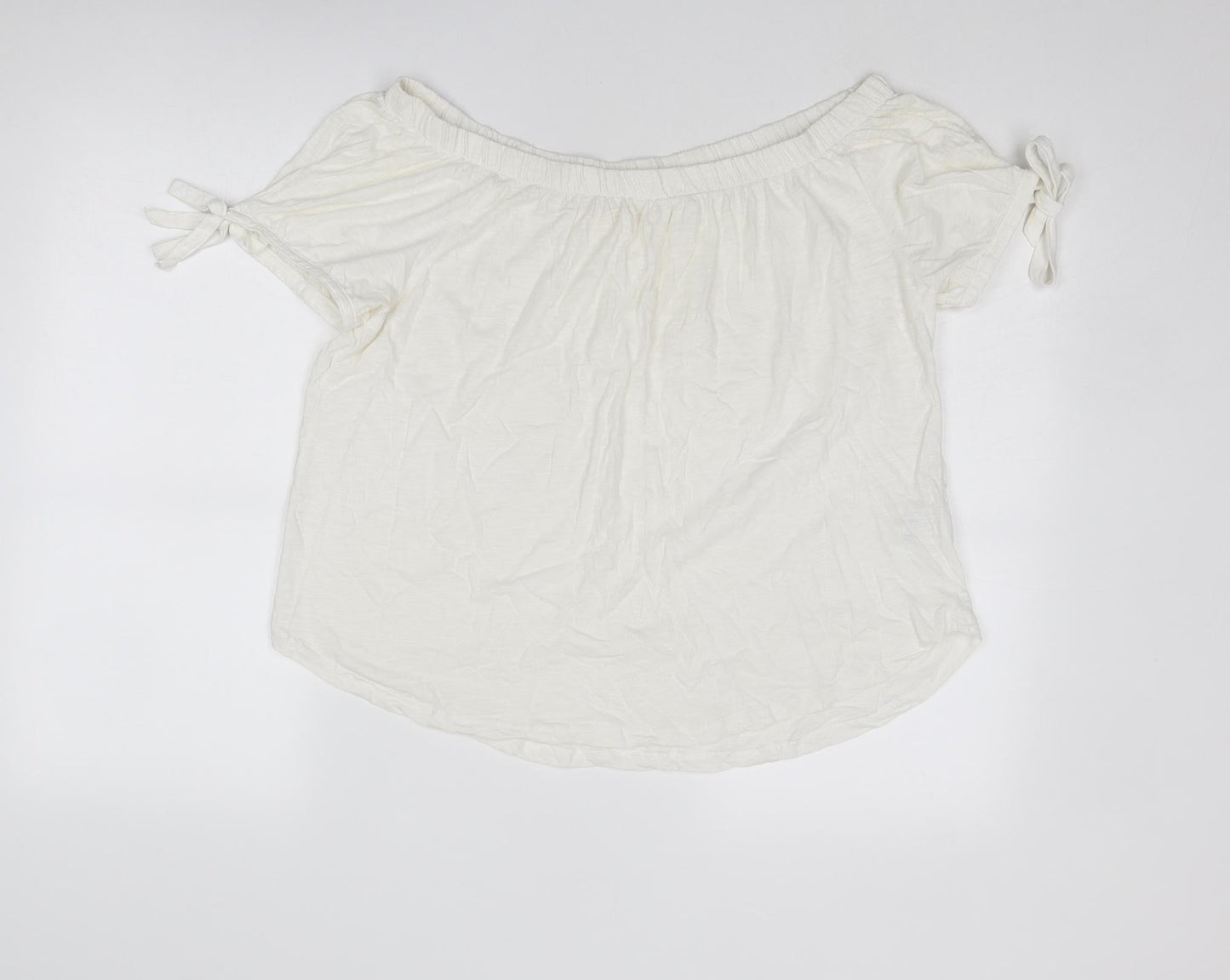 Womens UK Size M H&M Ivory Basic Blouse