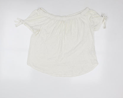 Womens UK Size M H&M Ivory Basic Blouse