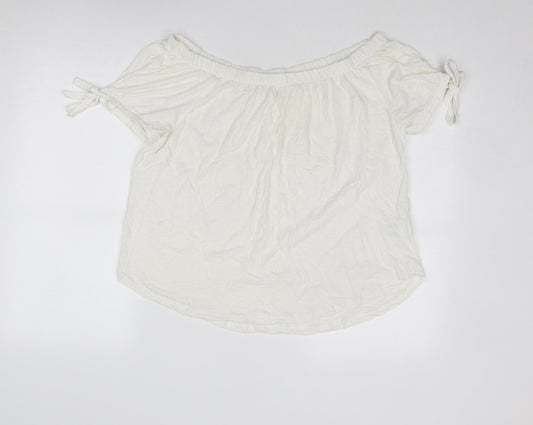 Womens UK Size M H&M Ivory Basic Blouse