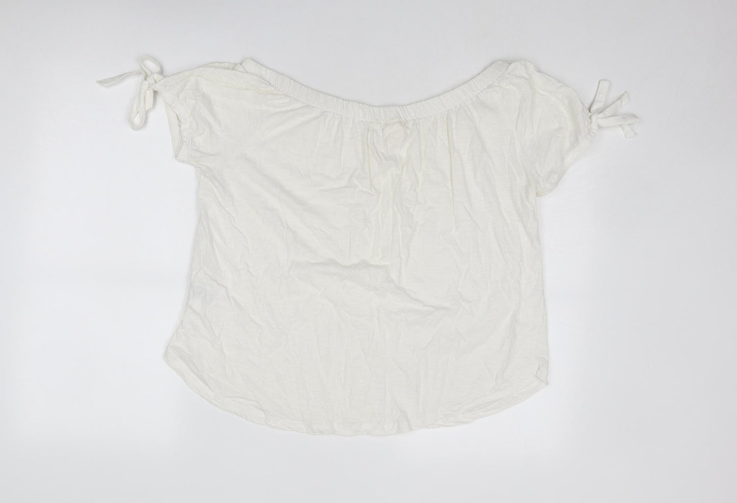 Womens UK Size M H&M Ivory Basic Blouse