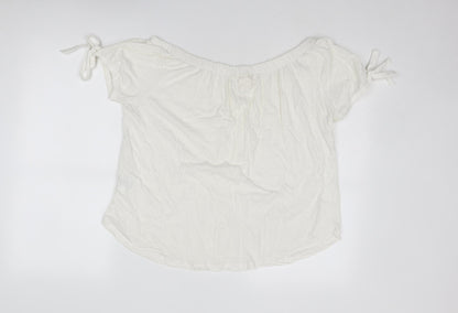 Womens UK Size M H&M Ivory Basic Blouse