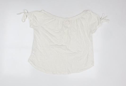 Womens UK Size M H&M Ivory Basic Blouse