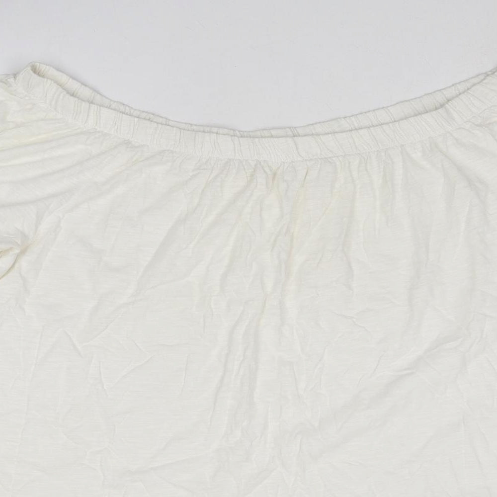Womens UK Size M H&M Ivory Basic Blouse