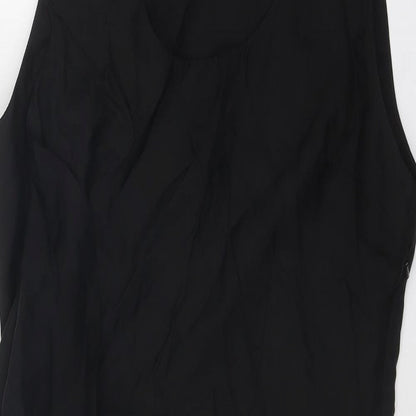 French Connection Womens Black Cupro Shift Size 12 Round Neck Zip