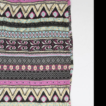 Cameo Rose Womens Multicoloured Geometric Viscose A-Line Skirt Size 26 in