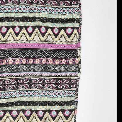 Cameo Rose Womens Multicoloured Geometric Viscose A-Line Skirt Size 26 in