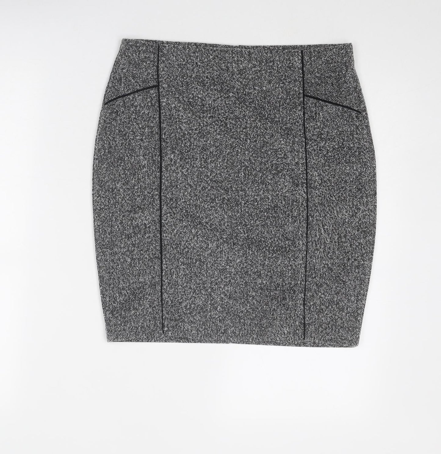 Marks and Spencer Womens Grey Polyester A-Line Skirt Size 10