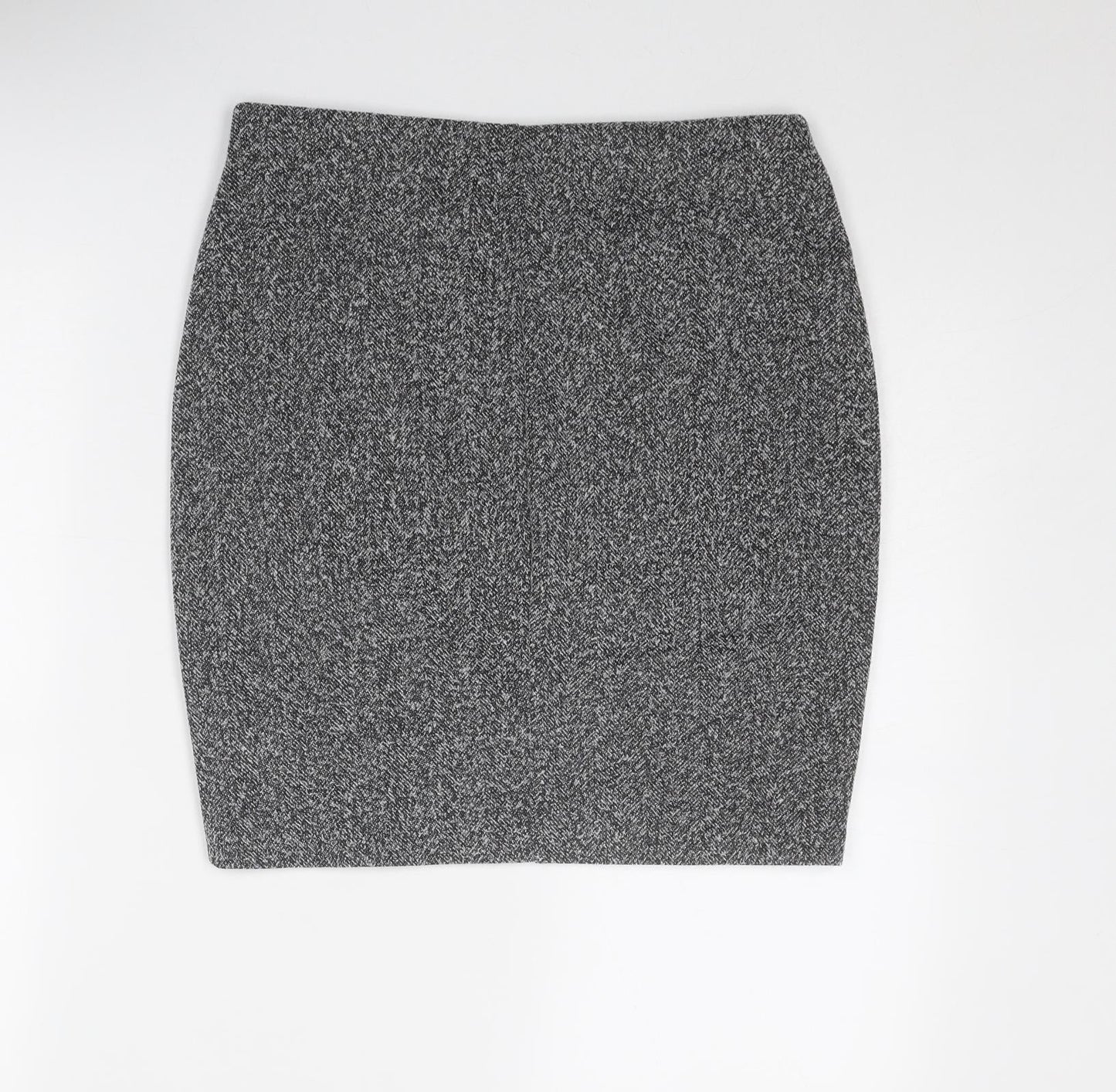 Marks and Spencer Womens Grey Polyester A-Line Skirt Size 10