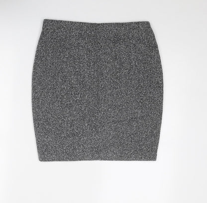 Marks and Spencer Womens Grey Polyester A-Line Skirt Size 10
