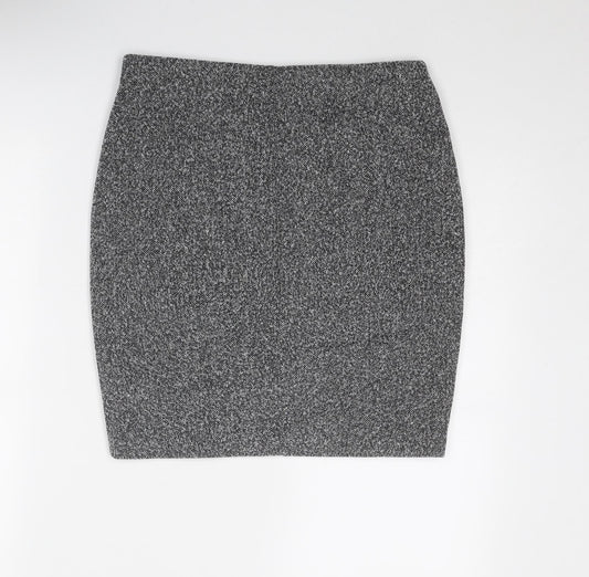 Marks and Spencer Womens Grey Polyester A-Line Skirt Size 10