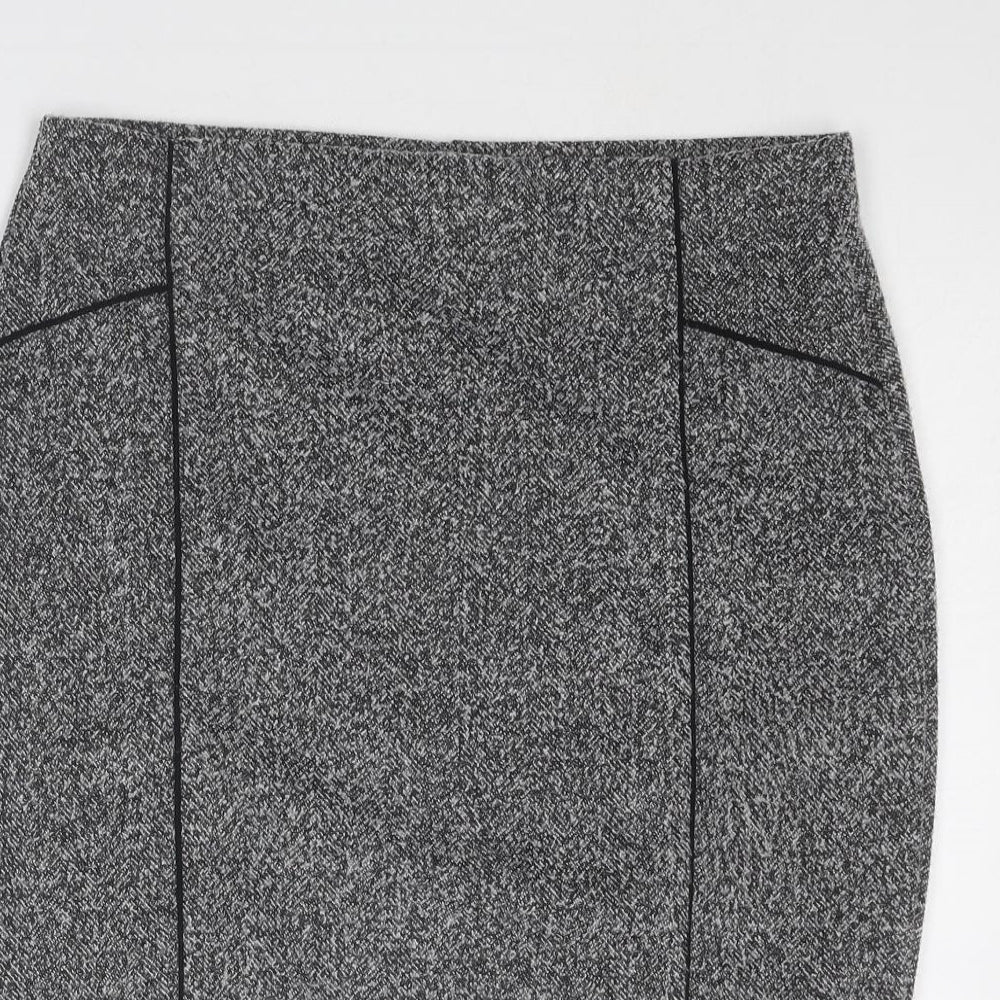 Marks and Spencer Womens Grey Polyester A-Line Skirt Size 10
