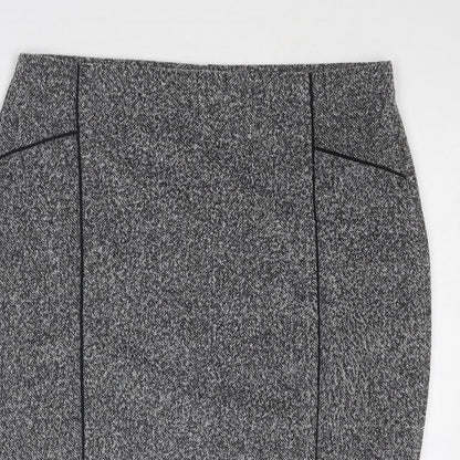 Marks and Spencer Womens Grey Polyester A-Line Skirt Size 10