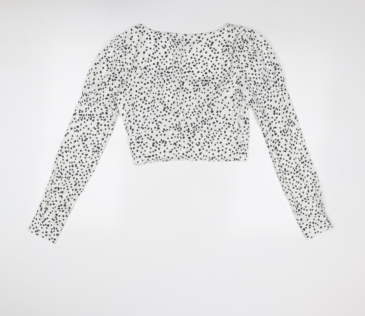 Womens UK Size 8 Missguided White Cropped Blouse
