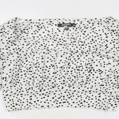 Womens UK Size 8 Missguided White Cropped Blouse