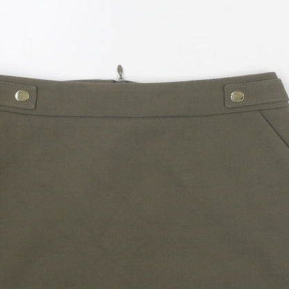 H&M Womens Green Polyester A-Line Skirt Size 6 Zip