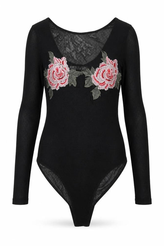 Womens UK Size 8 Glamorous One-Piece Black Bodysuit