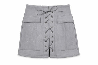 Vestidos Womens Grey Cotton Cargo Skirt Size S Zip