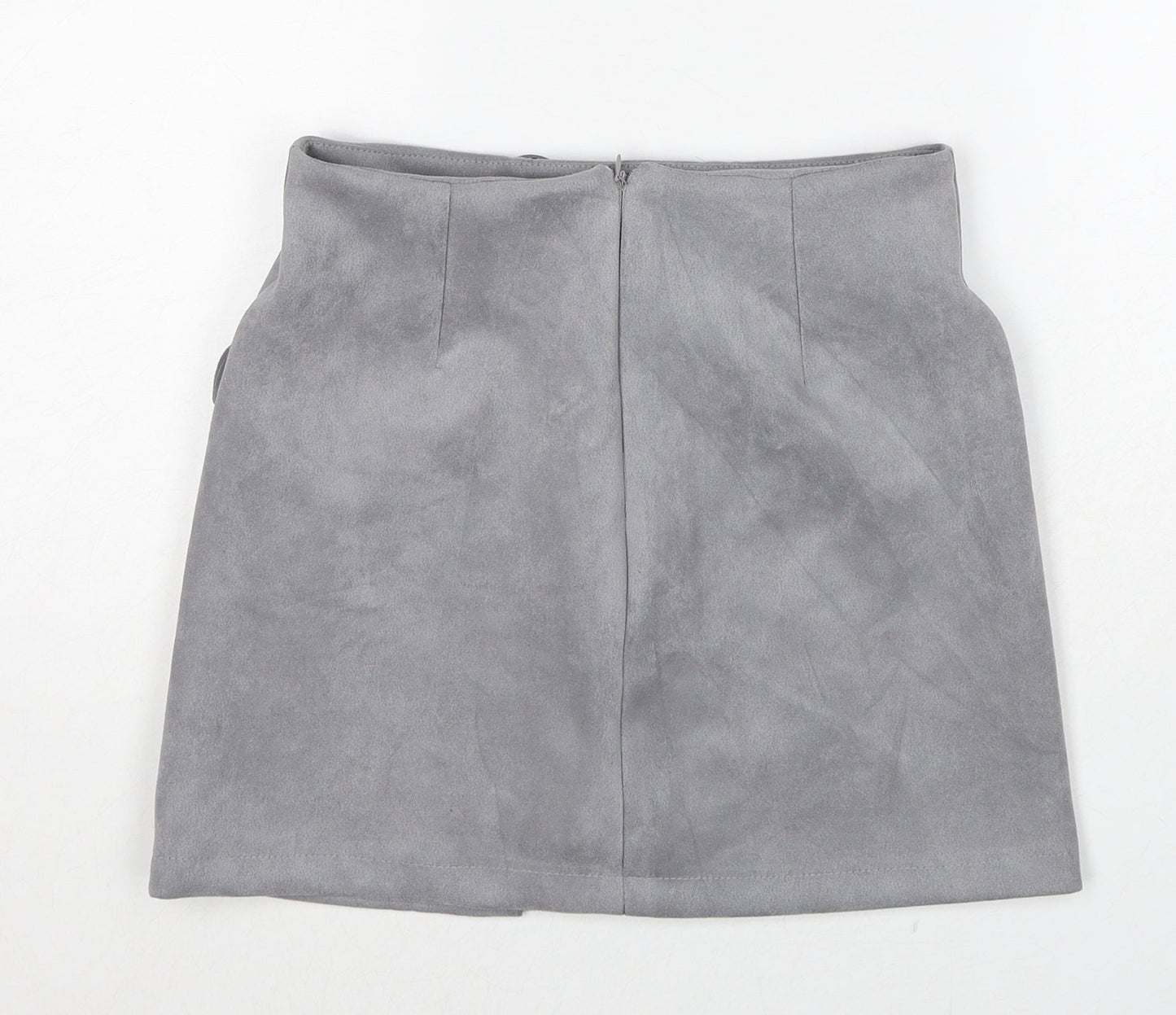 Vestidos Womens Grey Cotton Cargo Skirt Size S Zip