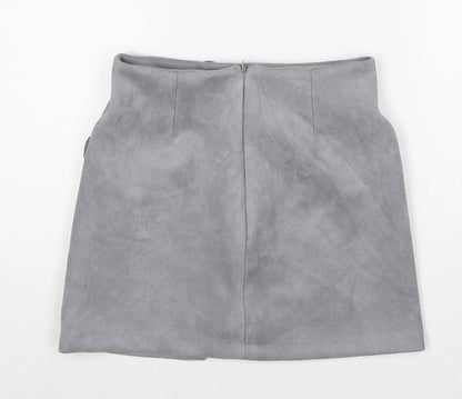 Vestidos Womens Grey Cotton Cargo Skirt Size S Zip