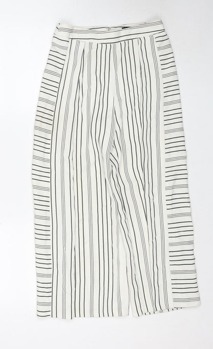 Womens UK Size 8 Topshop Regular Fit  White Trousers