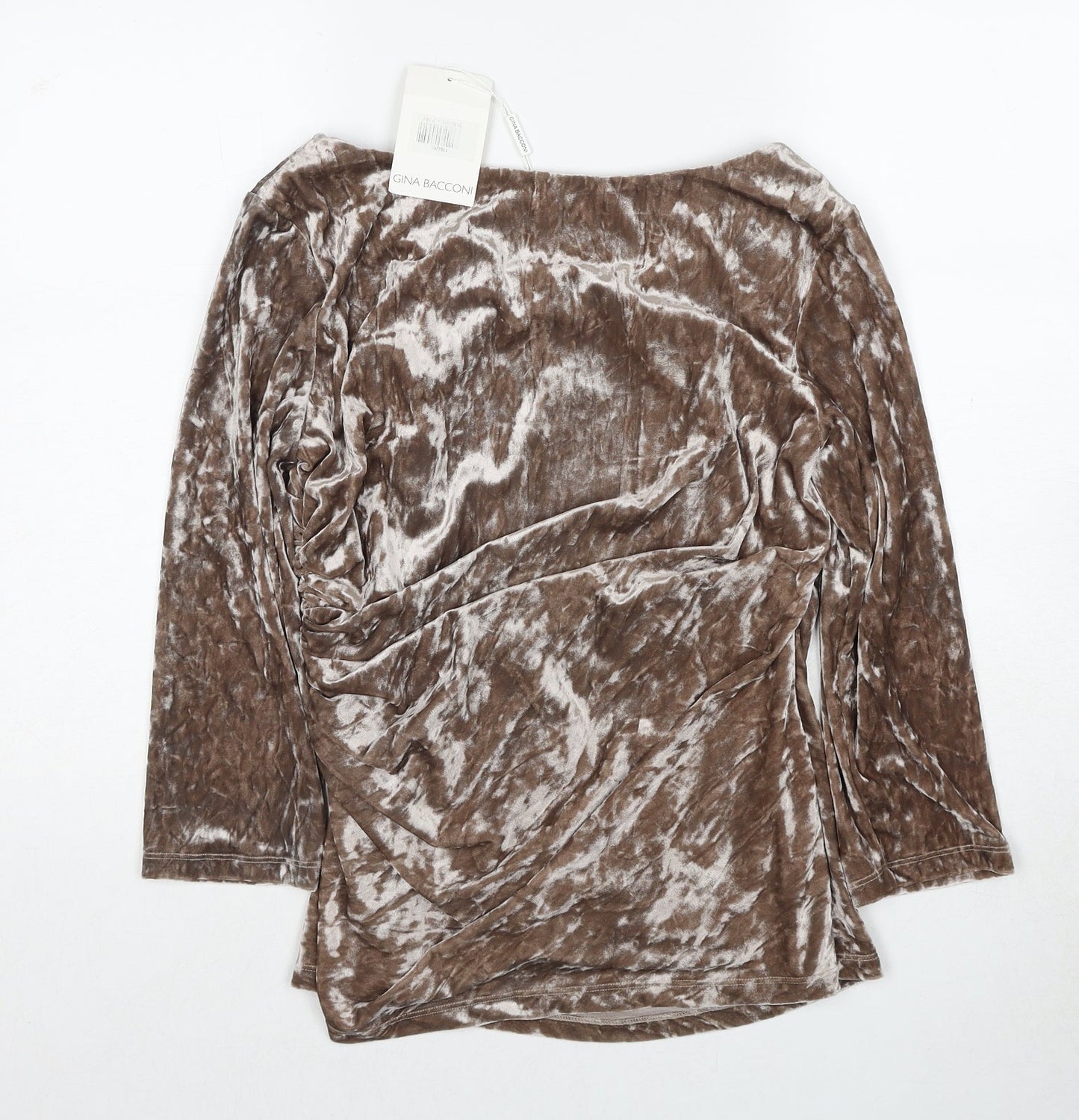 Womens UK Size 14 Gina Bacconi Brown Basic Blouse