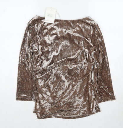 Womens UK Size 14 Gina Bacconi Brown Basic Blouse