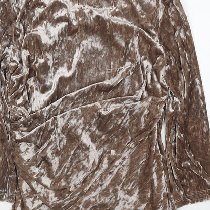 Womens UK Size 14 Gina Bacconi Brown Basic Blouse