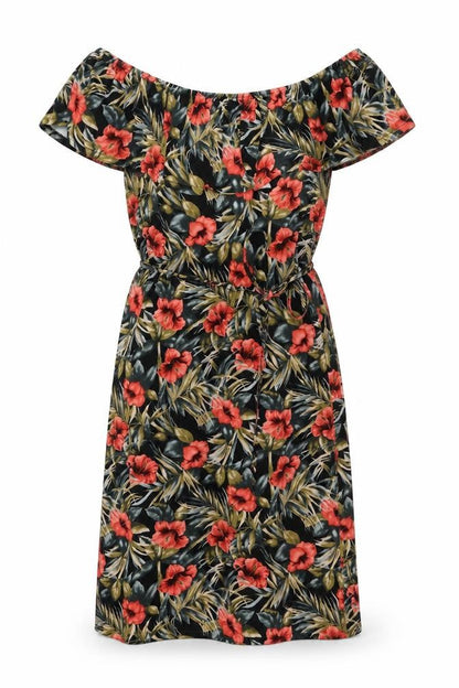 Oasis Womens Multicoloured Floral Viscose A-Line Size XS Off the Shoulder Pullover