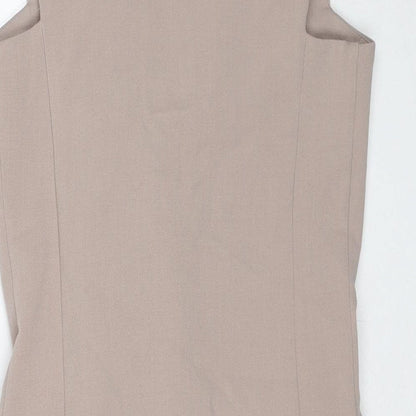 ASOS Womens Beige Polyester Wrap Dress Size 6 V-Neck Button