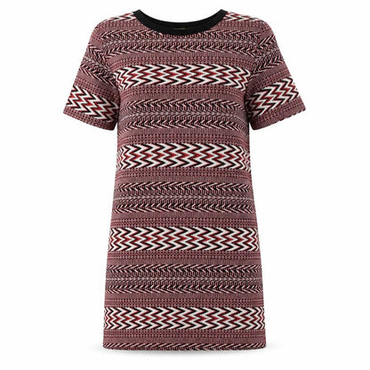 River Island Womens Red Geometric Polyester Shift Size 8 Round Neck Pullover