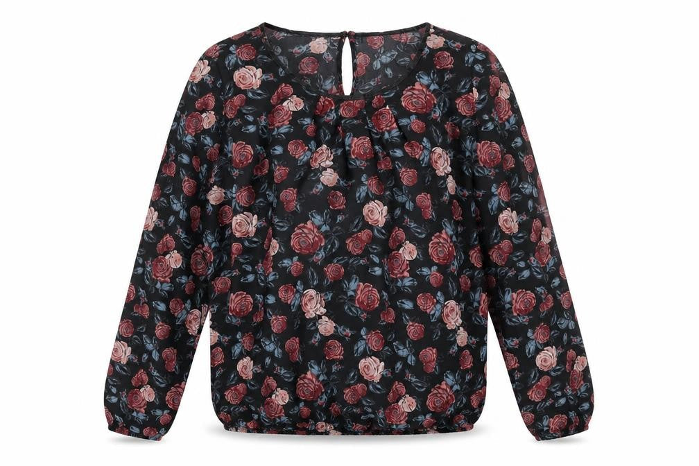 Womens UK Size 12 ESMARA Black Basic Blouse