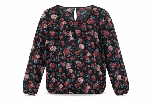 Womens UK Size 12 ESMARA Black Basic Blouse