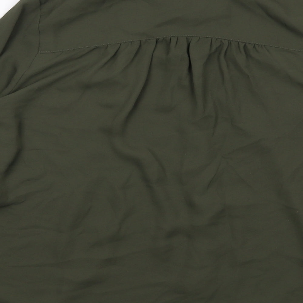 Womens UK Size 10 H&M Green Basic Button-Up