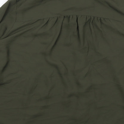 Womens UK Size 10 H&M Green Basic Button-Up
