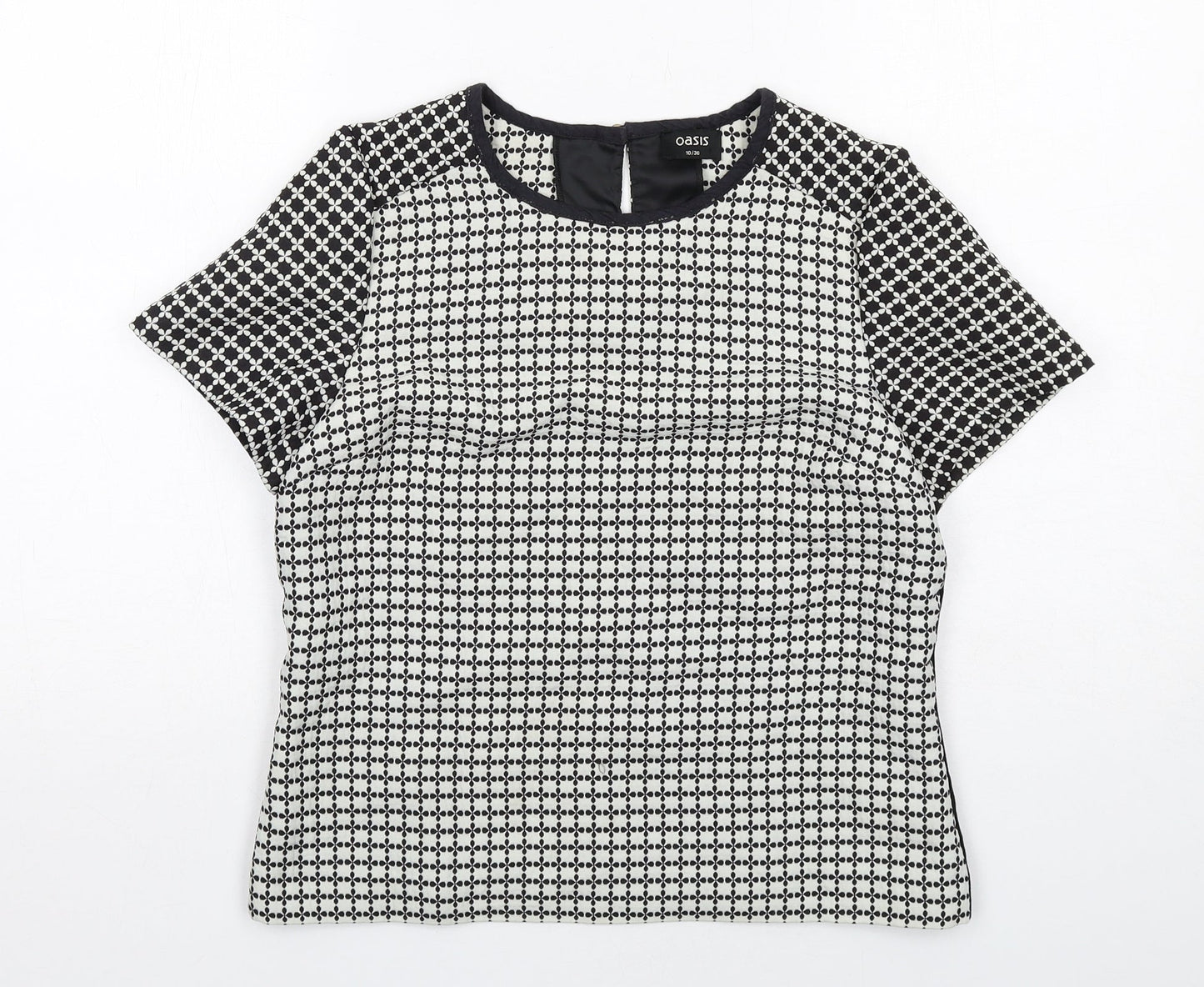 Womens UK Size 10 Oasis Black Basic Blouse
