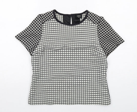 Womens UK Size 10 Oasis Black Basic Blouse