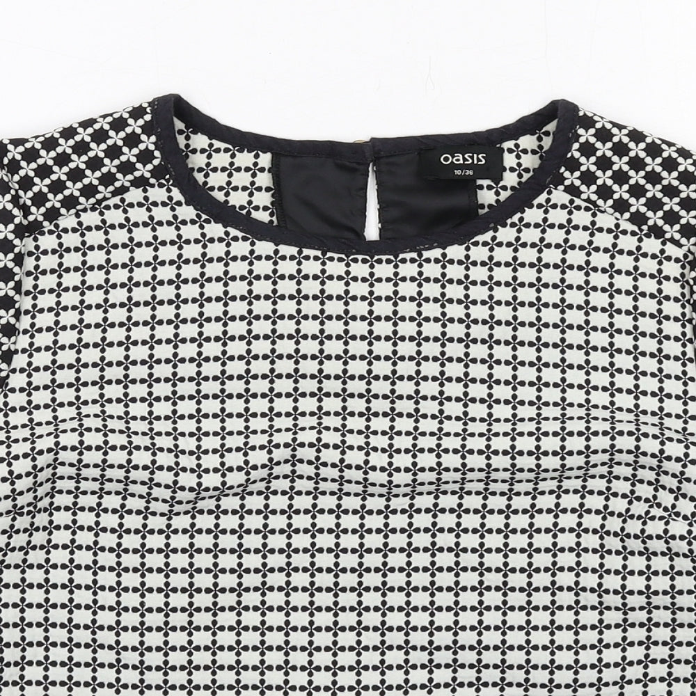 Womens UK Size 10 Oasis Black Basic Blouse