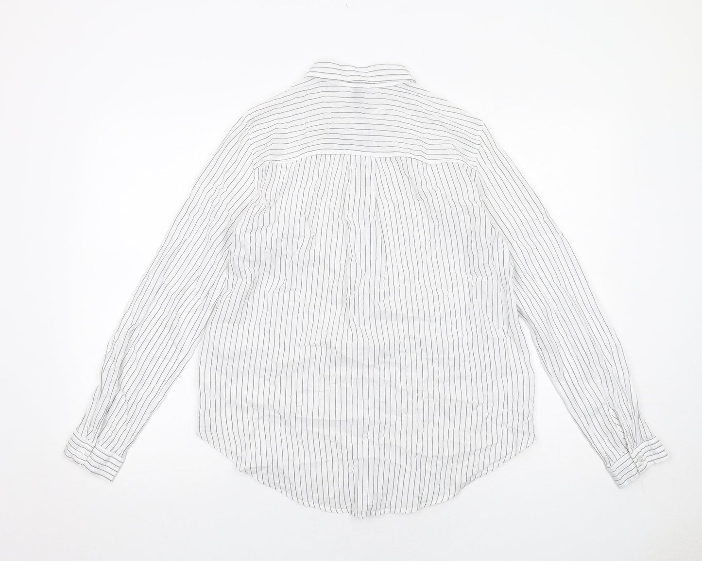 Womens UK Size 10 H&M White Basic Button-Up
