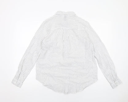 Womens UK Size 10 H&M White Basic Button-Up
