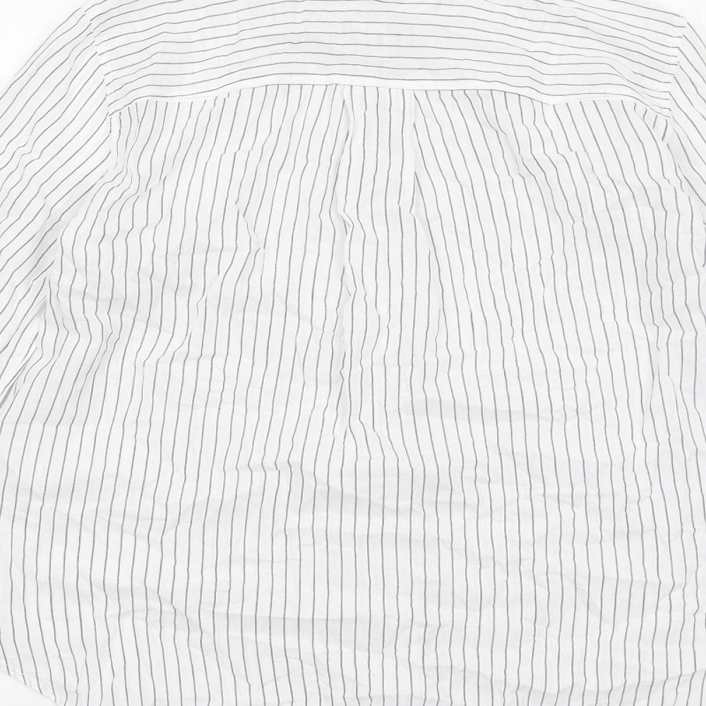Womens UK Size 10 H&M White Basic Button-Up