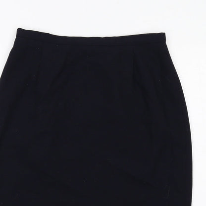 Annie Brooks Womens Blue Polyester A-Line Skirt Size 14 Zip