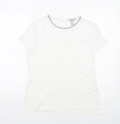 Womens UK Size M H&M White Basic T-Shirt