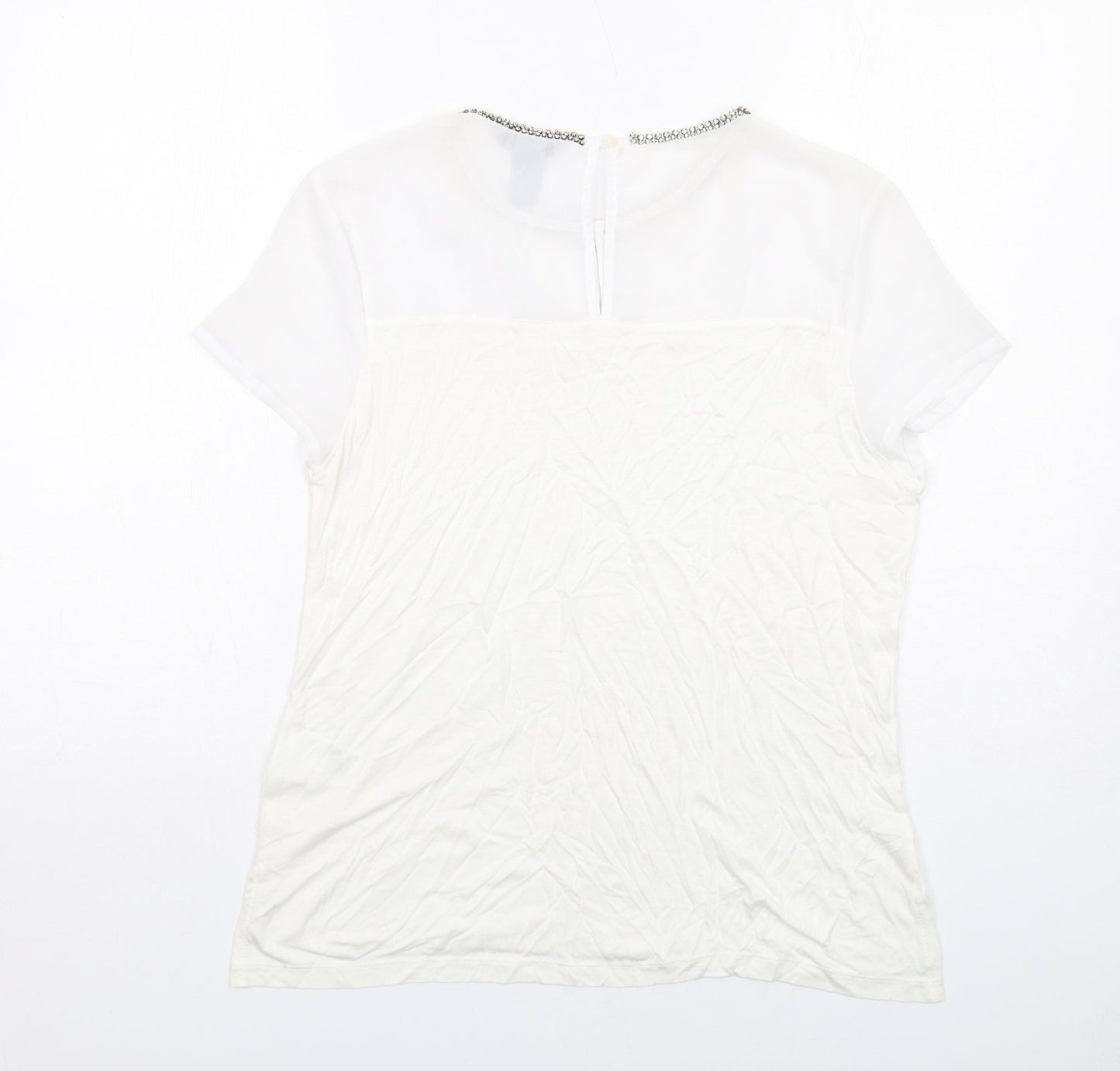 Womens UK Size M H&M White Basic T-Shirt