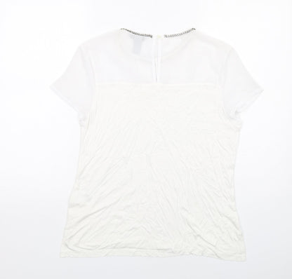 Womens UK Size M H&M White Basic T-Shirt