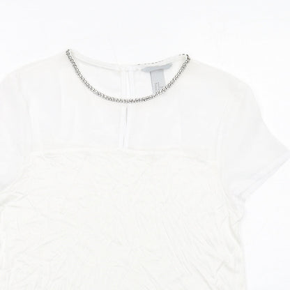 Womens UK Size M H&M White Basic T-Shirt
